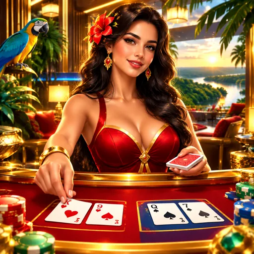 Mesa de baccarat speed ao vivo com dealer brasileiro distribuindo cartas